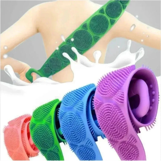 Silicone Bath Body Belt, Exfoliating Long Silicone Body Back Scrubber, Easy to Clean, Lathers Well, Eco Friendly, Long Lasting