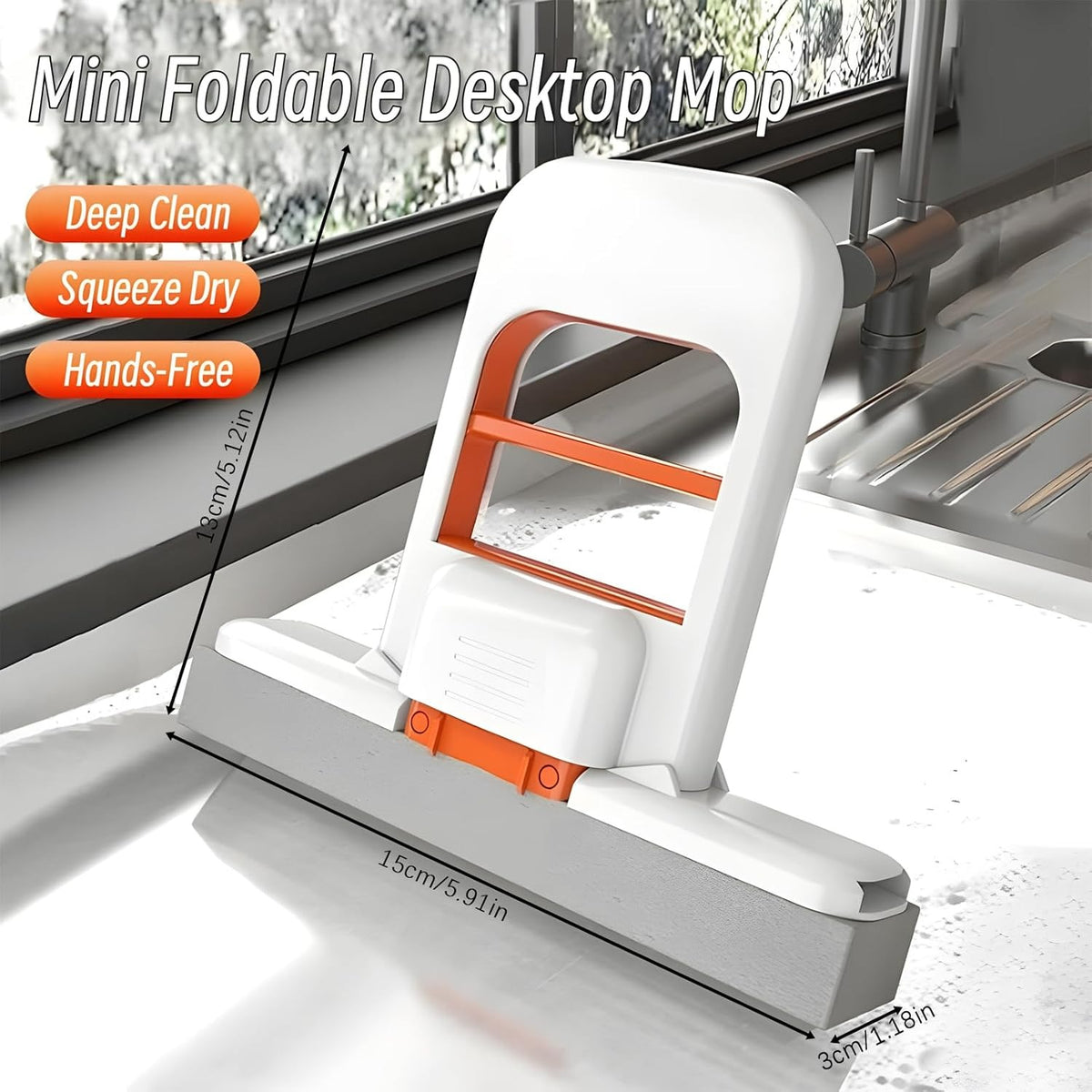Strong Absorbent Mini Mop Dust Removal Portable Cleaning Mop with Sponge Mini Sponge Mop Wet and Dry Bathroom Desktop Glass
