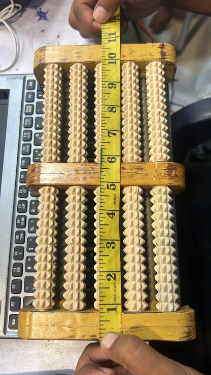 Traditional Wooden Sticks Roller Foot Massager Durable Natural Wood Design