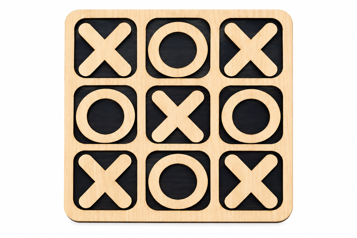 Wooden Tic Tac Toe Game - Educational Toy - Toys For kids and adults