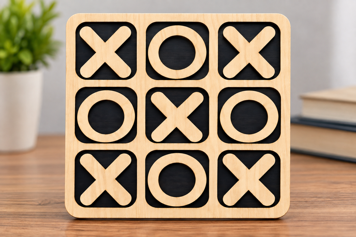Wooden Tic Tac Toe Game - Educational Toy - Toys For kids and adults