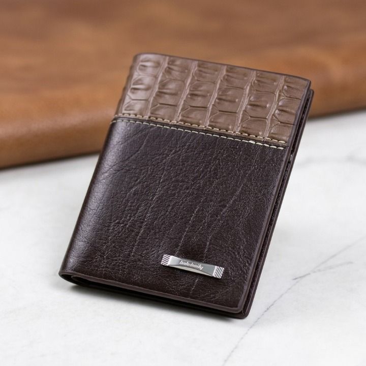 Premium Book Shape Wallet for Men – 6 Card Slots, Full Cash Pocket & Secure Button Closure - Black