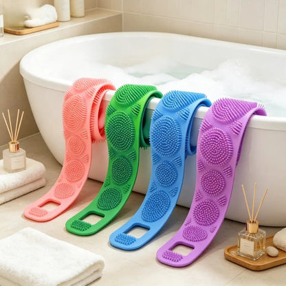 Silicone Bath Body Belt, Exfoliating Long Silicone Body Back Scrubber, Easy to Clean, Lathers Well, Eco Friendly, Long Lasting