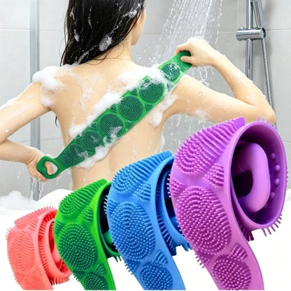 Silicone Bath Body Belt, Exfoliating Long Silicone Body Back Scrubber, Easy to Clean, Lathers Well, Eco Friendly, Long Lasting