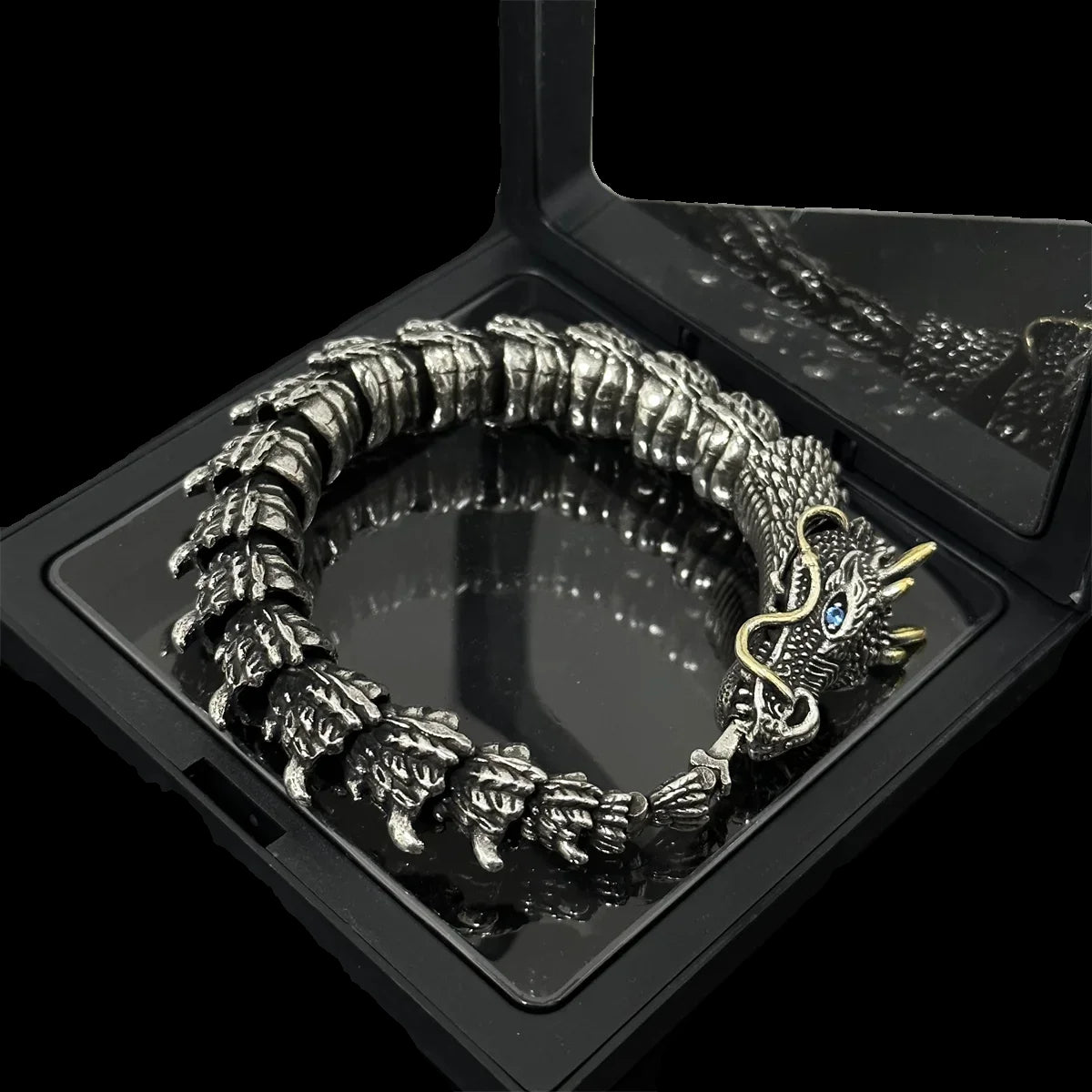 New Men's Domineering Dragon Bone Bracelet Trendy and Niche Design Personalized Retro Handmade Accessory