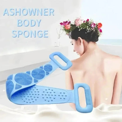Silicone Bath Body Belt, Exfoliating Long Silicone Body Back Scrubber, Easy to Clean, Lathers Well, Eco Friendly, Long Lasting